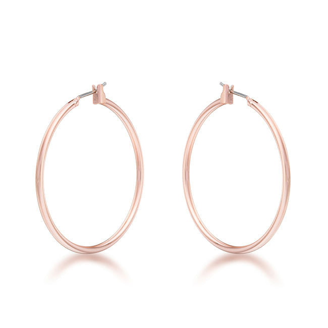 Elegant Rosegold Hoop Earrings – Classic Polished Finish
