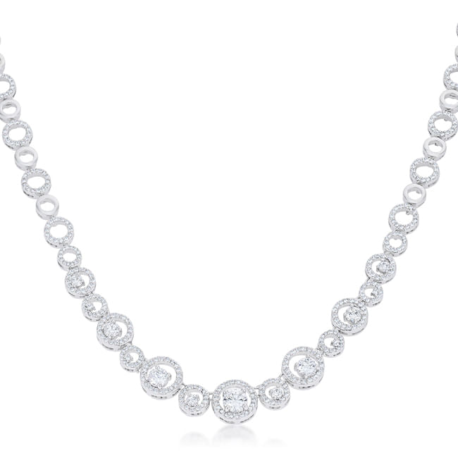 Graduated Cubic Zirconia Necklace – Elegant Sparkle for Any Occasion