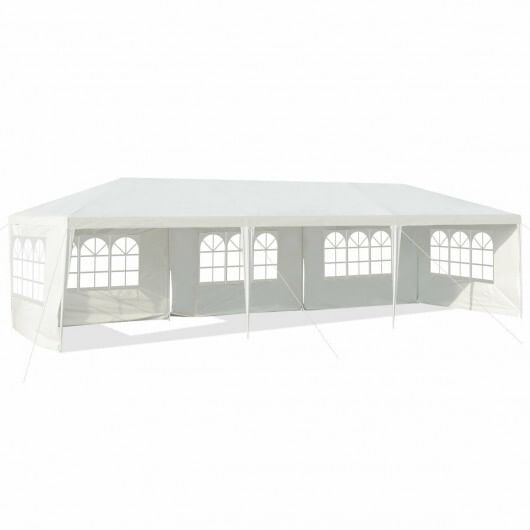 10 x 30 Feet Canopy Tent with 5 Removable Sidewalls for Party & Wedding