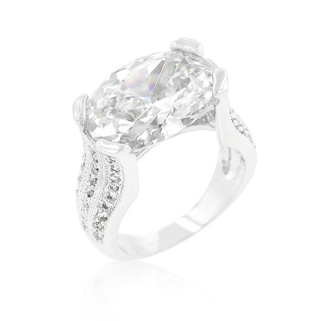 Oval Triplet Cubic Zirconia Ring - 22.5ct Purple 3-Stone Engagement Ring