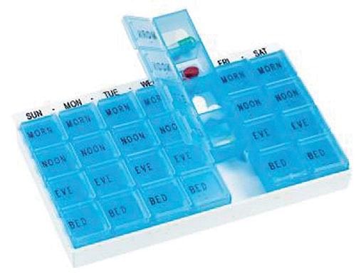 MediChest 6 7/8 x4 1/2 x7/8 7-Day w/4 Compartments per day