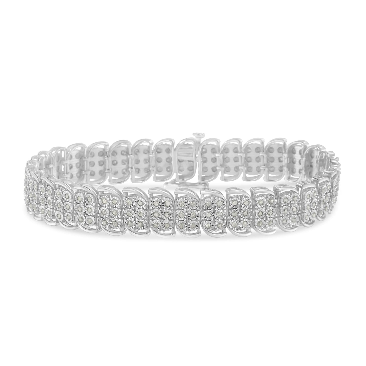 “.925 Sterling Silver 3-Row Diamond Tennis Bracelet – 1.08 Cttw, 7″