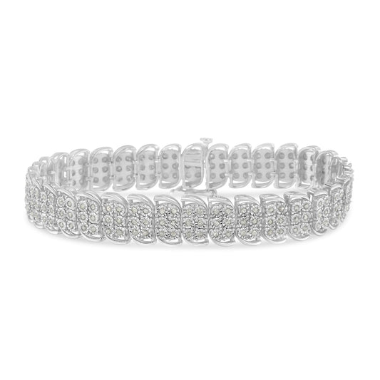 “.925 Sterling Silver 3-Row Diamond Tennis Bracelet – 1.08 Cttw, 7″