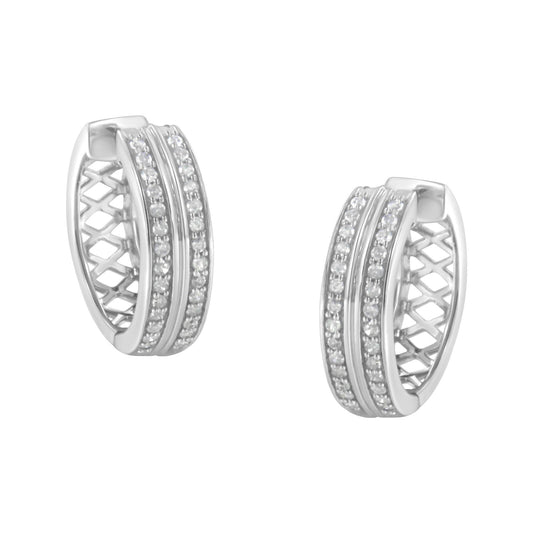 10K White Gold Diamond Hoop Earrings (1/2 Cttw, I-J Color, I2-I3 Clarity)