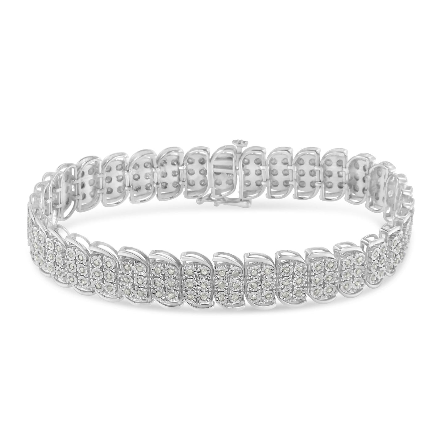 “.925 Sterling Silver 3-Row Diamond Tennis Bracelet – 1.08 Cttw, 7″