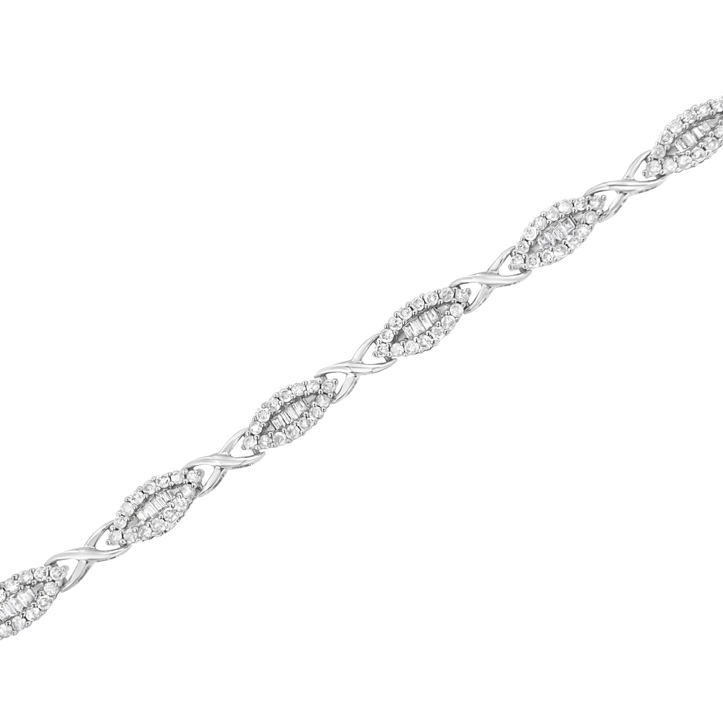“.925 Sterling Silver Diamond X-Link Tennis Bracelet – 1.0 Cttw, 7″