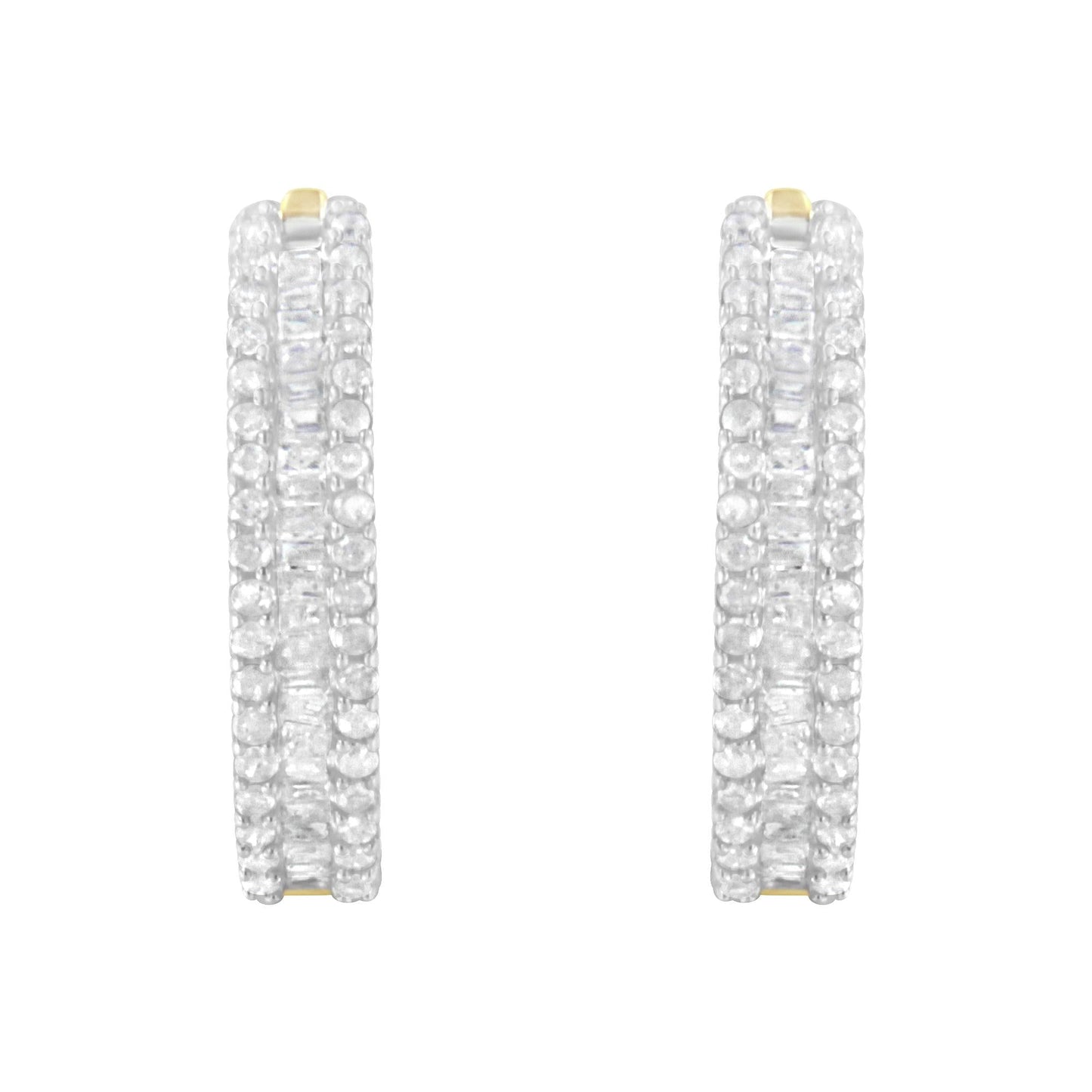 10K Yellow Gold Diamond Hoop Earring (3/4 cttw, I-J Color, I2-I3 Clarity)