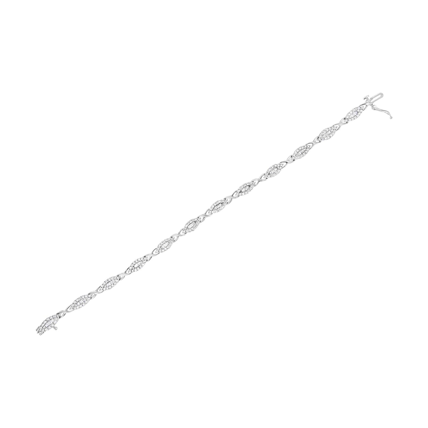 “.925 Sterling Silver Diamond X-Link Tennis Bracelet – 1.0 Cttw, 7″
