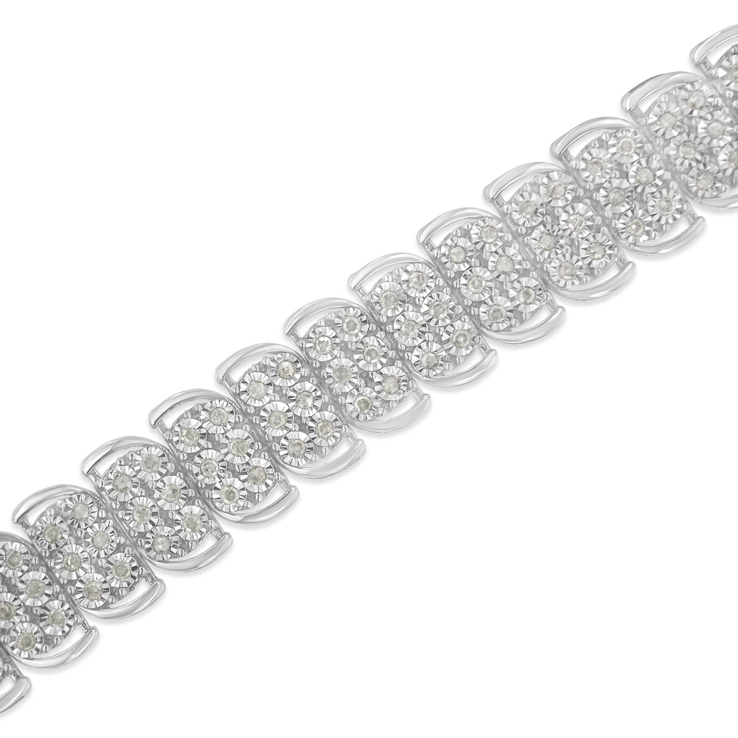 “.925 Sterling Silver 3-Row Diamond Tennis Bracelet – 1.08 Cttw, 7″