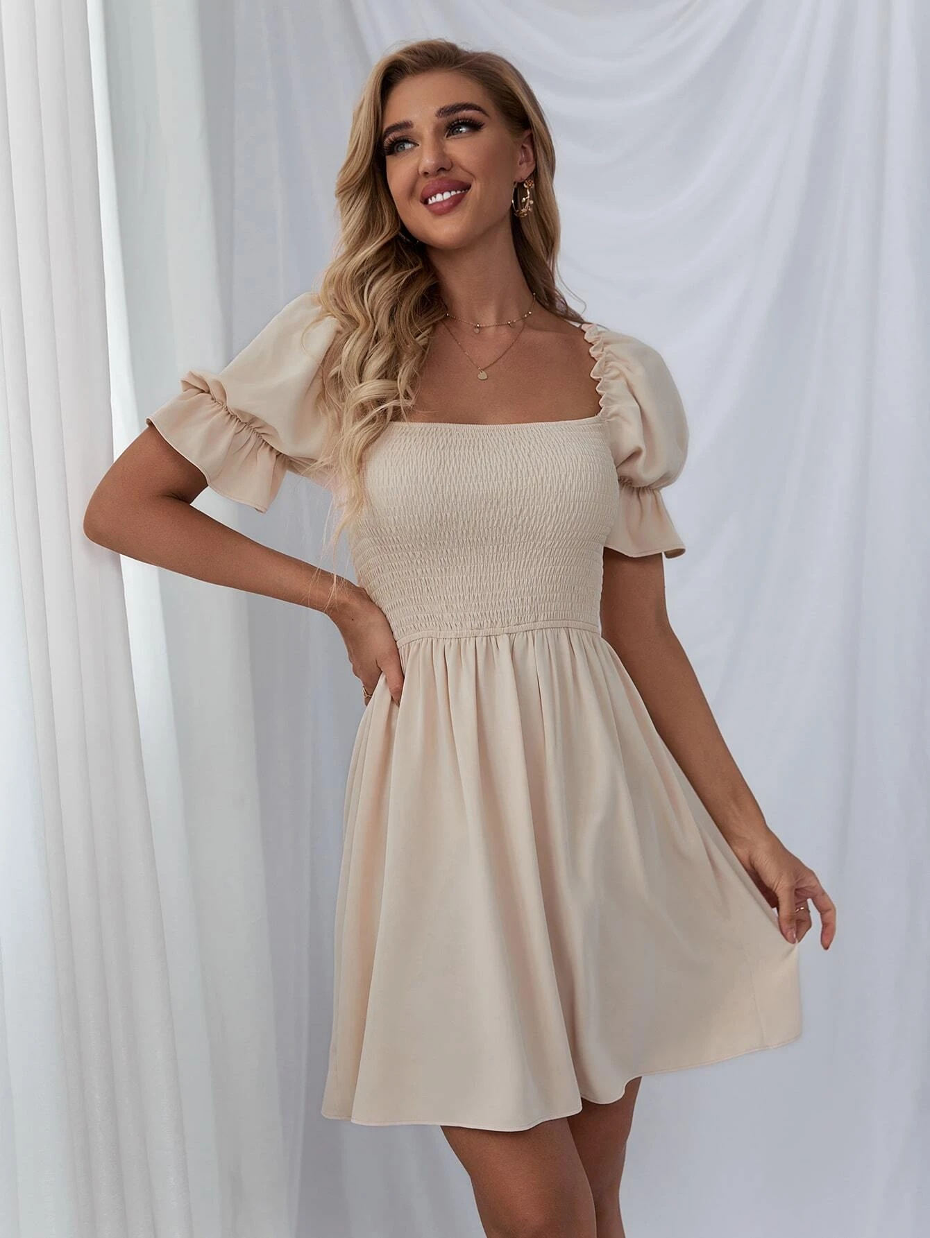 Women’s Square Neck A-Line Dress