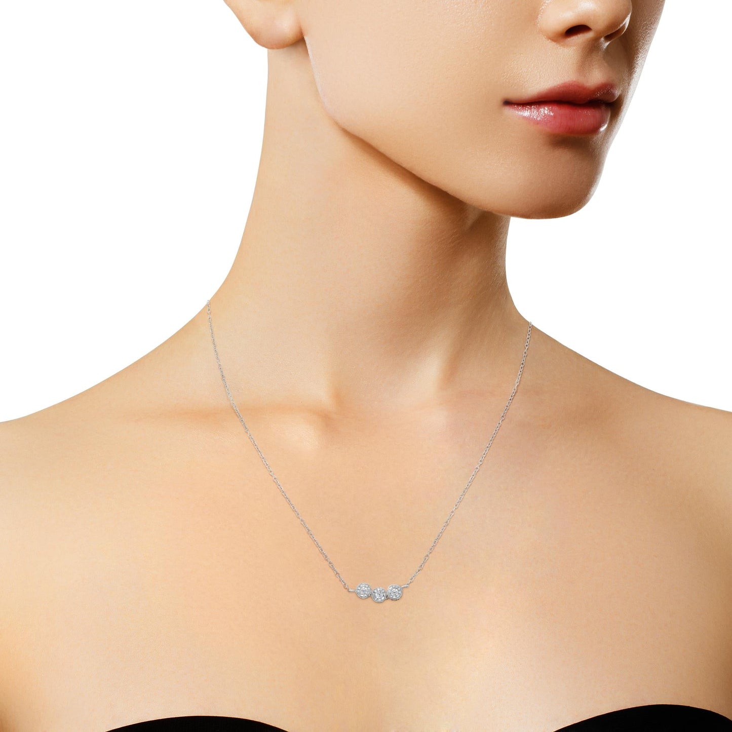 Sterling Silver 1/4 CTTW Round Diamond Pendant Necklace – H-I Color, I2-I3 Clarity