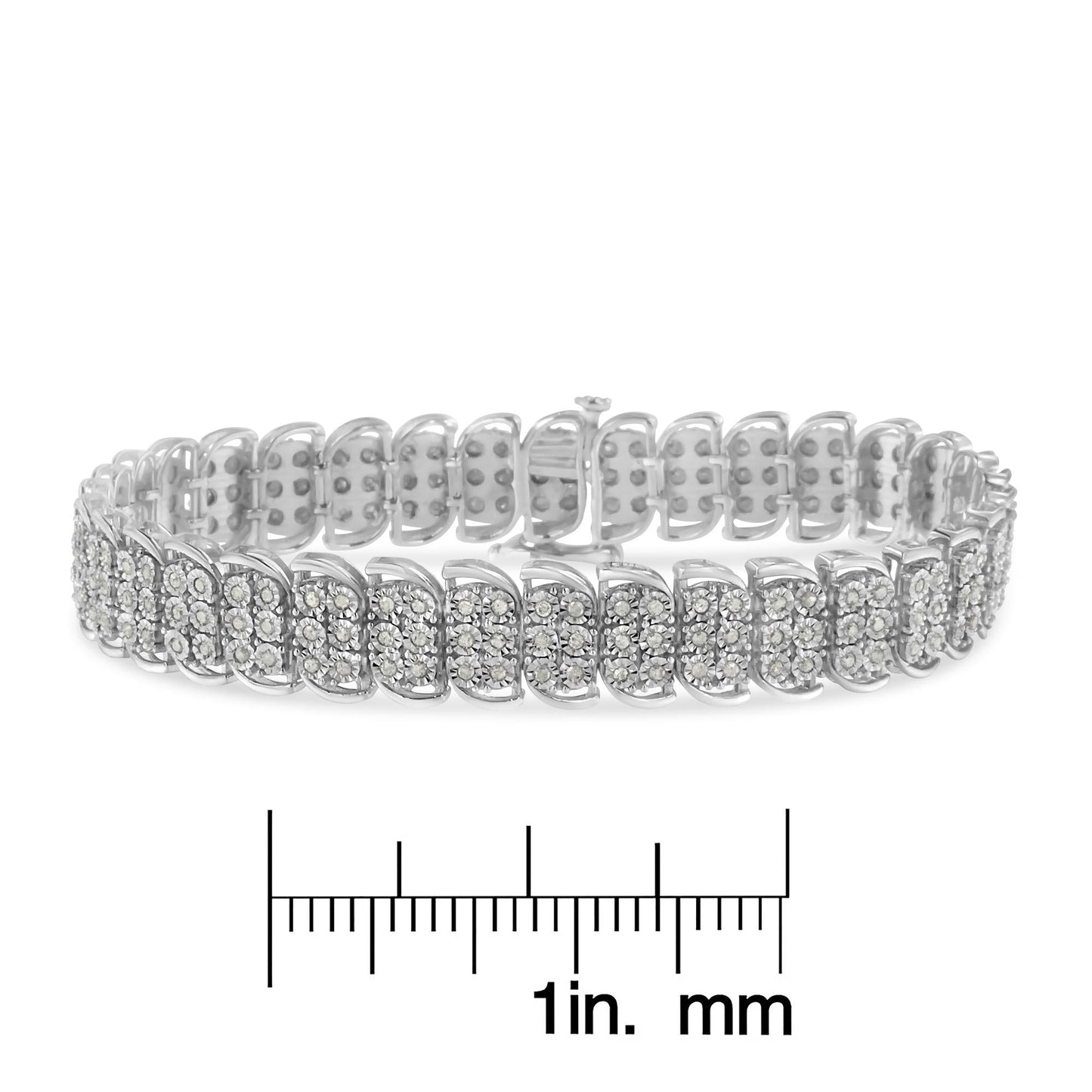 “.925 Sterling Silver 3-Row Diamond Tennis Bracelet – 1.08 Cttw, 7″