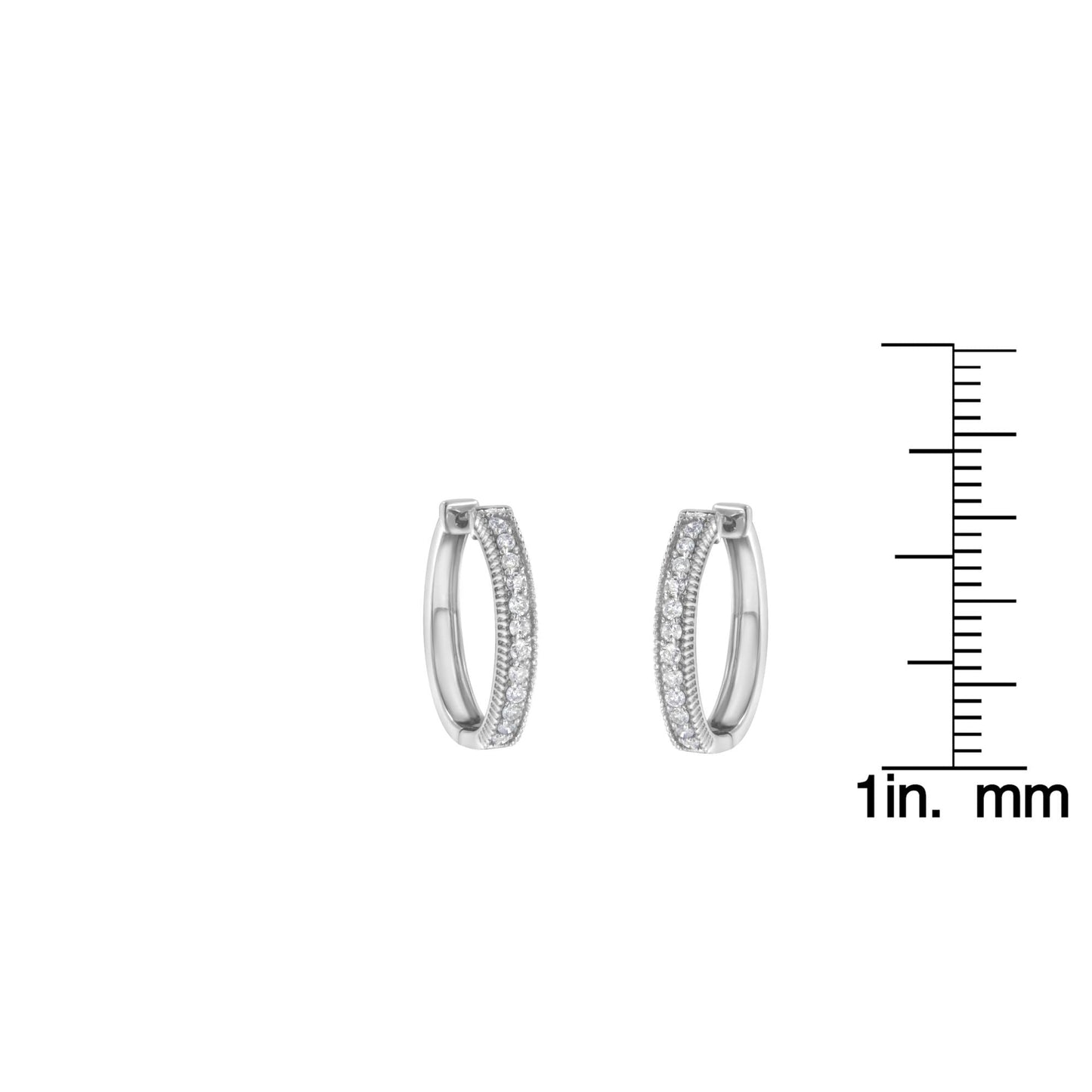 10KT White Gold Diamond Hoop Earrings (1.00 Cttw, H-I Color, I1-I2 Clarity)