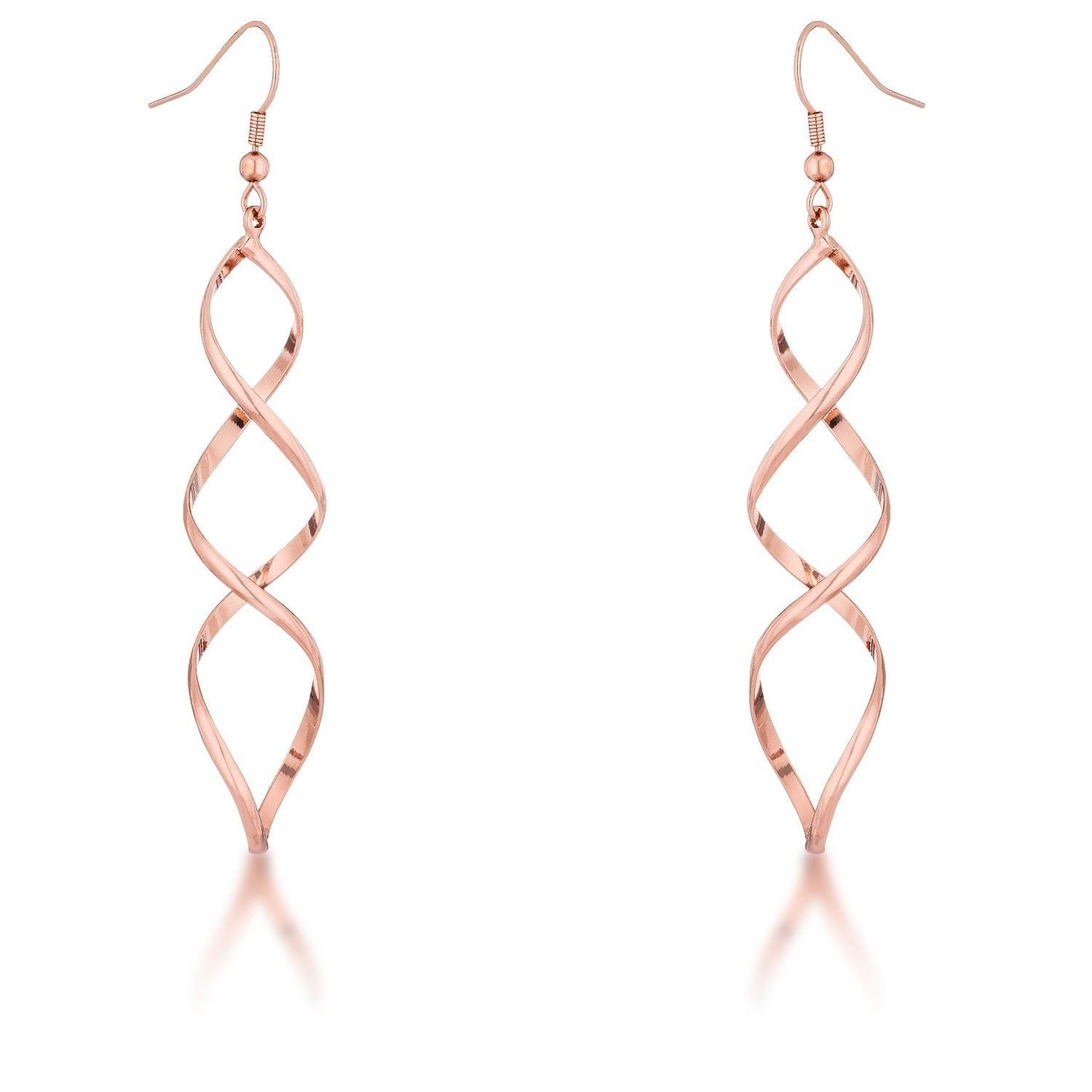 Rose Goldtone Twist Earrings – Elegant Spiral Design