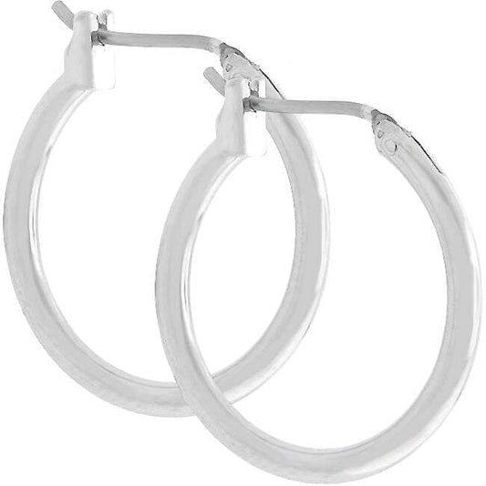 Simple Silvertone Hoop Earrings – Classic Everyday Style