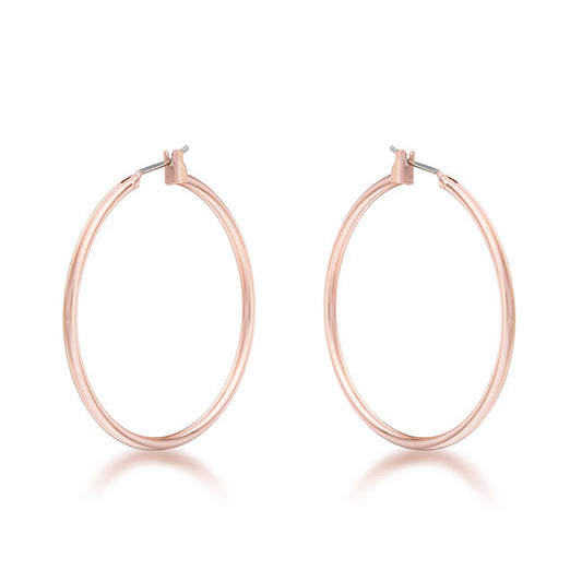 Elegant Rosegold Hoop Earrings – Classic Polished Finish