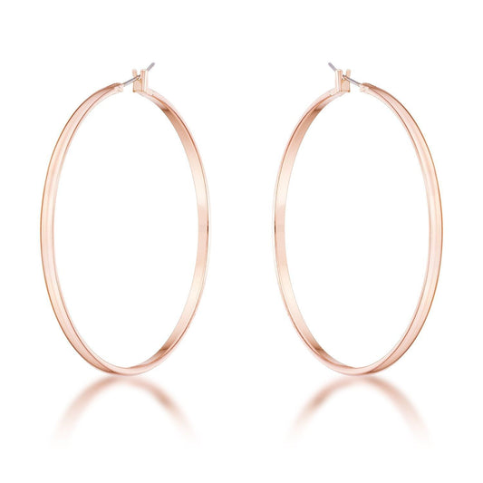 55mm Rose Gold Plated Classic Hoop Earrings