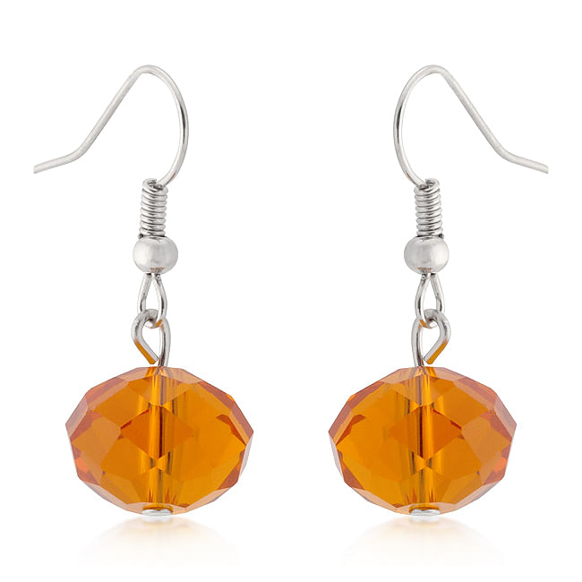 Orange Faceted Bead Earrings – Vibrant Lightweight Statement