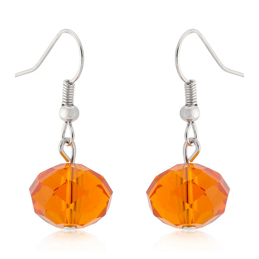 Orange Faceted Bead Earrings – Vibrant Lightweight Statement