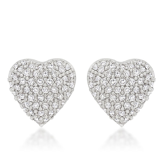 Special Pave Heart Earrings