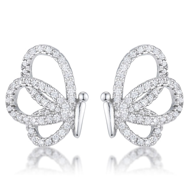 .45 Ct CZ Butterfly Stud Earrings