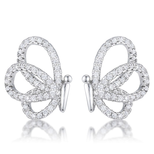 .45 Ct CZ Butterfly Stud Earrings