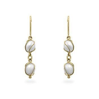 Yellow Gold Pearl Drops