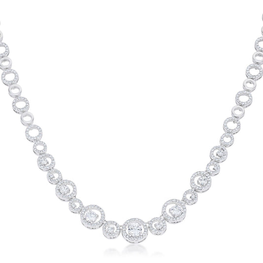 Graduated Cubic Zirconia Necklace – Elegant Sparkle for Any Occasion