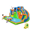 Inflatable Dual Slide Water Park Climbing Bouncer with 735W Air Blower