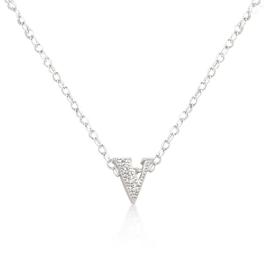 Micro-Pave Initial V Pendant