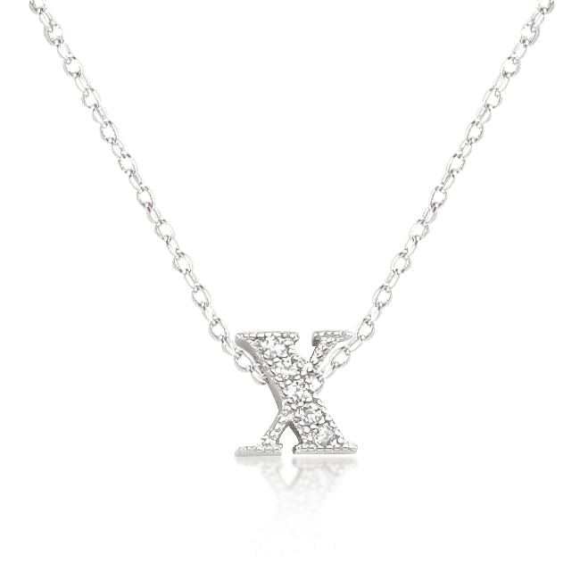 Micro-Pave Initial X Pendant