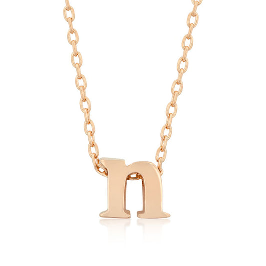 Rose Gold Finish Initial N Pendant