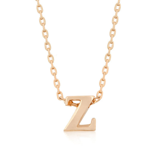 Rose Gold Finish Initial Z Pendant