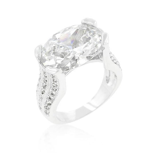 Oval Triplet Cubic Zirconia Ring - 22.5ct Purple 3-Stone Engagement Ring