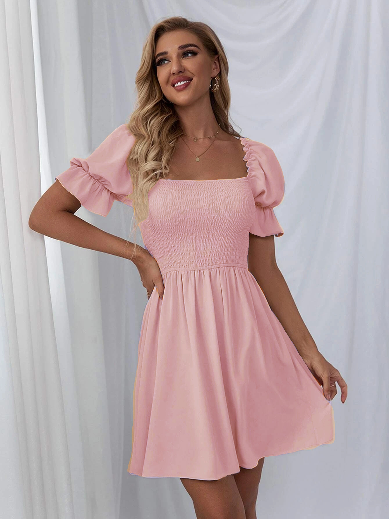 Women’s Square Neck A-Line Dress